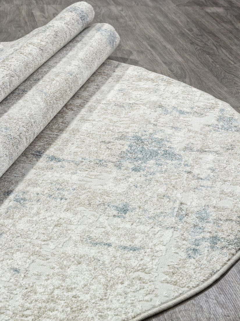 Ковер для жилой комнаты Merinos Naturel F232-OVAL-BEIGE-BLUE (3x4)