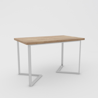 Кухонный стол Hype Mebel Дельта 110x70 (белый/дуб галифакс натуральный)