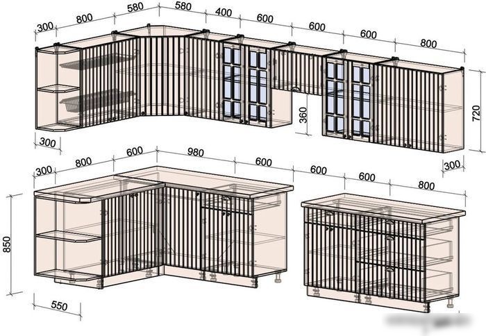 Интерлиния Берес 1.7x3.6 левая (дуб королевский/бискайская сосна)