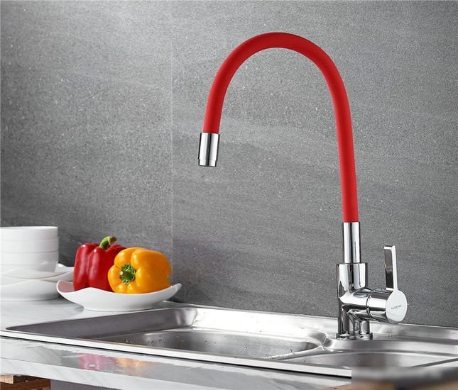 Смеситель Ledeme H98 L4898-1 (красный/хром)