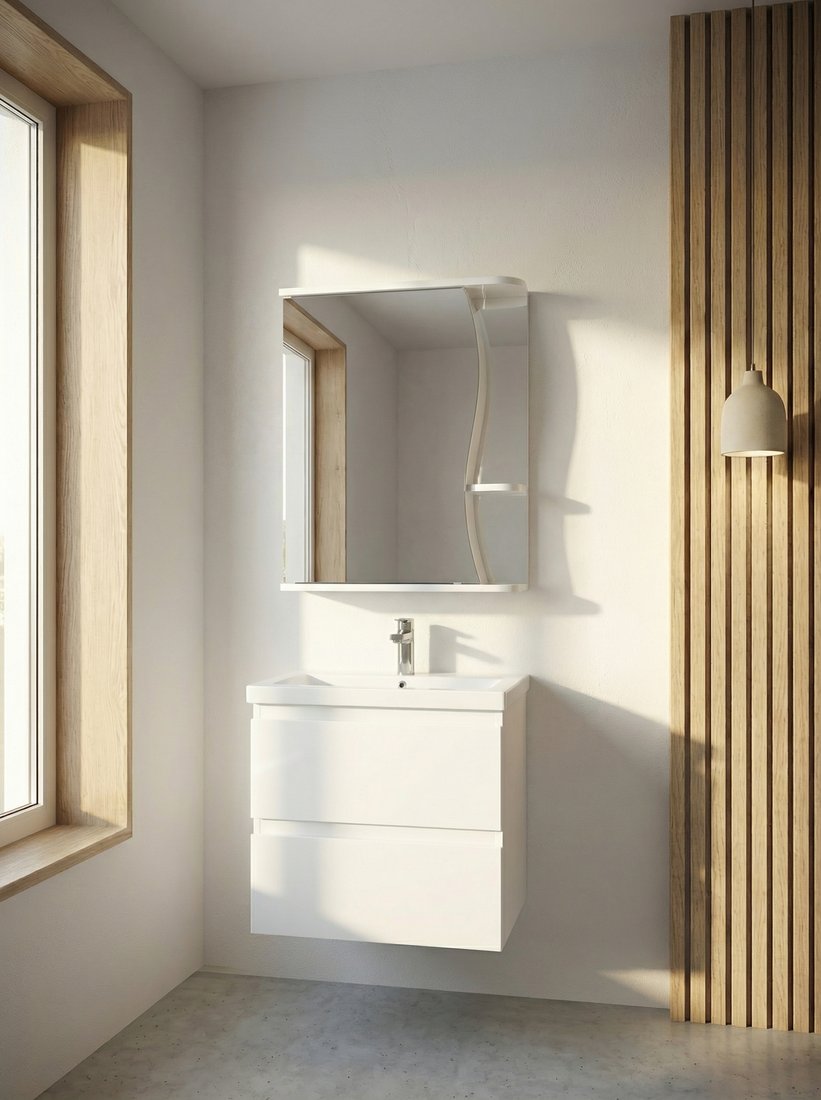 Saniteco Шкаф с зеркалом для ванной Aria 1-50 R/L S1032HZR