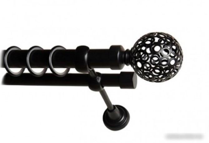 Наконечник для карниза Lm Decor YF095 Ажур 19мм (черный матовый)
