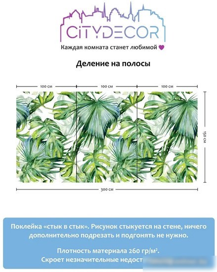 Фотообои Citydecor Абстракция 113 300x150