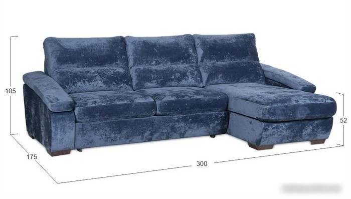 Угловой диван Асмана Форест 160x90 (Plush Dusty Steel)