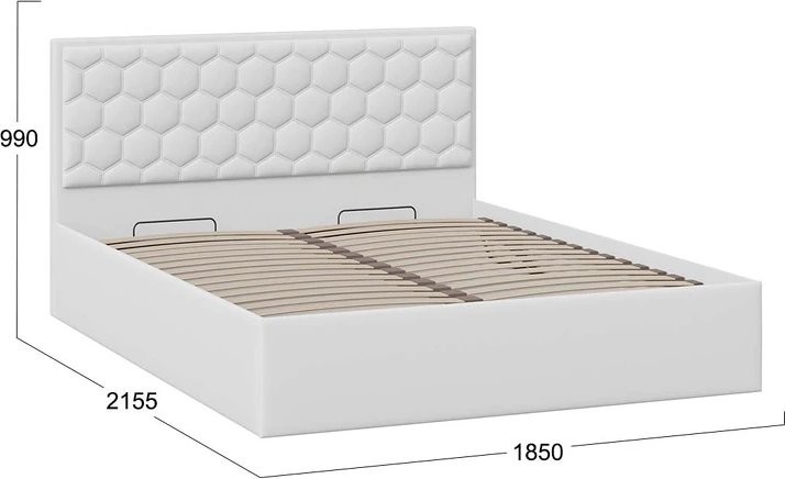 Кровать Трия Порто Универсальная с ПМ 180x200 (экокожа белая Polo)