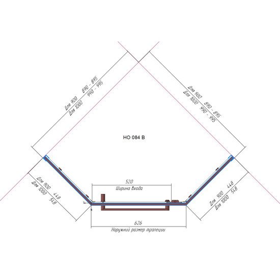 Душевой уголок RGW HO-084G 350608400-16 100x100 (золото/прозрачное стекло)