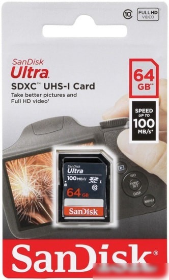 Карта памяти SanDisk Ultra SDXC SDSDUNR-064G-GN3IN 64GB
