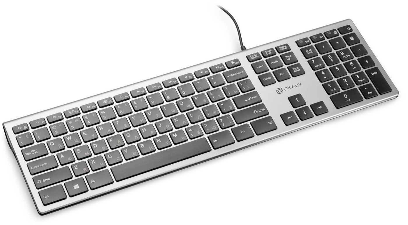 Клавиатура Oklick 890S (серебристый)