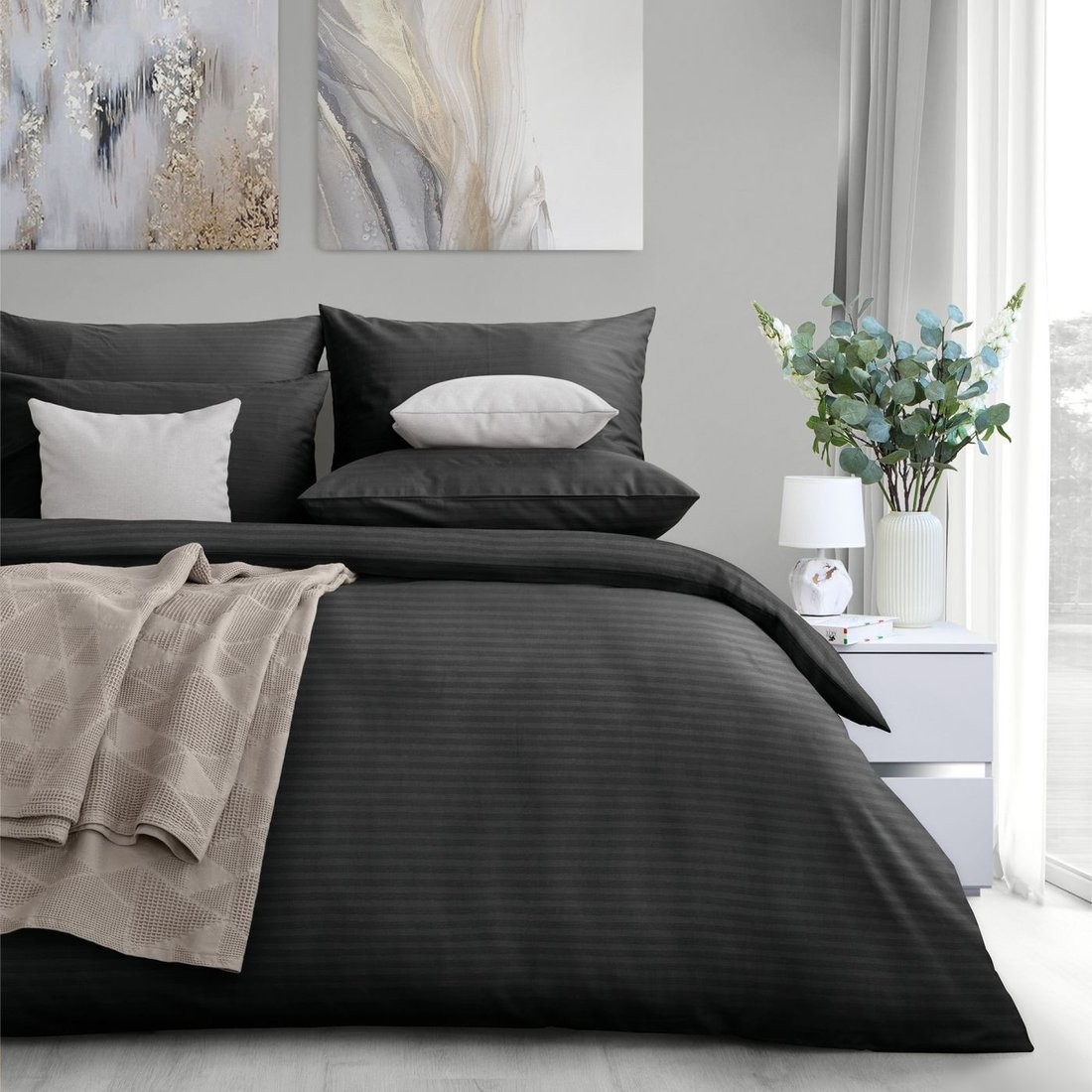 Постельное белье Verossa Stripe 200x220 на молнии 929820 (Black)