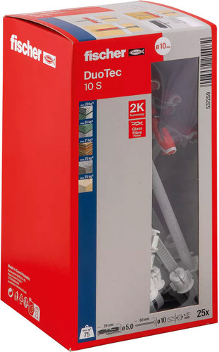 Дюбель универсальный Fischer DuoTec 10 S 537259 (25 шт)