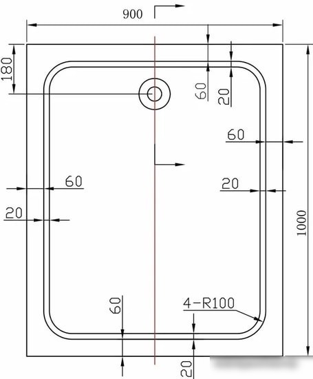 Душевой поддон Vincea VST-2AR-9010 100x90 см