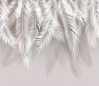 Фотообои Citydecor Пальмовые листья с оттенком (светло-серые) 300x260