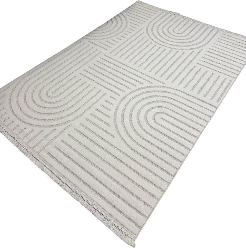 Ковер для жилой комнаты Radjab Carpet Поло Прямоугольник PL 255 12571RK (2.4x3.4, Cream)