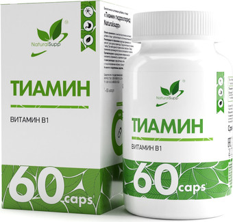 Витамины, минералы NaturalSupp Тиамин гидрохлорид (Thiamine hydrochloride), 60 капсул