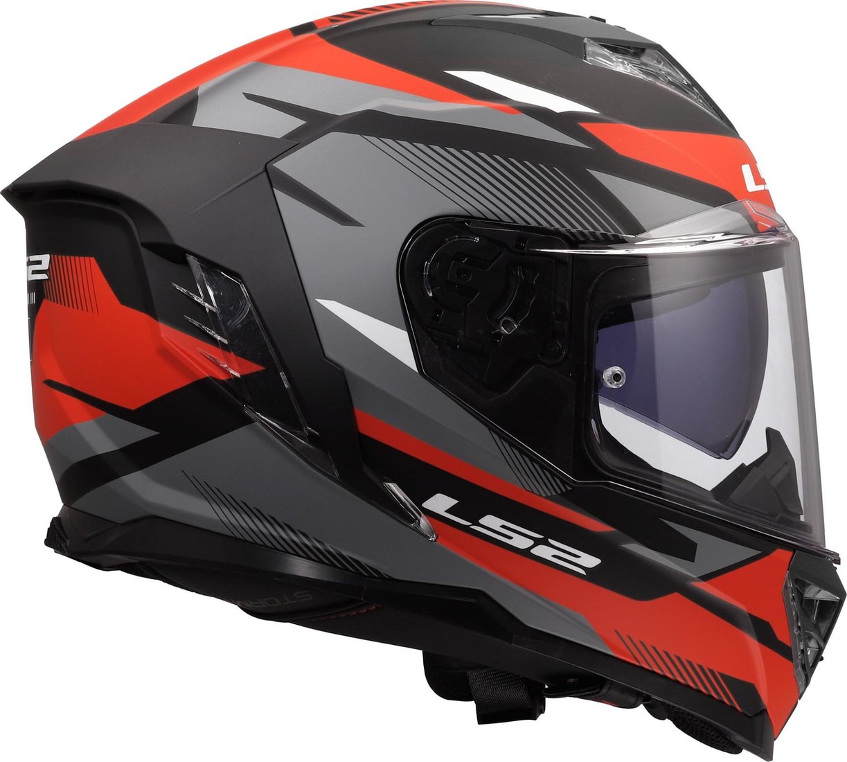Мотошлем LS2 FF818 Storm III Komai (S, черный/красный)