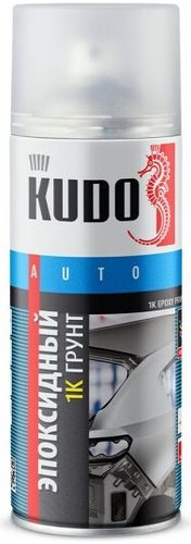 Автомобильный грунт Kudo 1К грунт эпоксидный для точечного ремонта KU2403 (520 мл, серый)