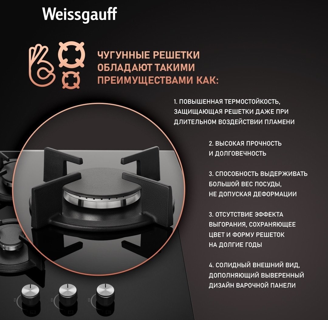Варочная панель Weissgauff HG 430 BGH