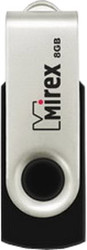 USB Flash Mirex SWIVEL RUBBER BLACK 8GB (13600-FMURUS08)