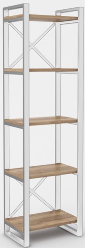 Стеллаж Hype Mebel Стандарт 50x170 (белый/дуб галифакс натуральный)