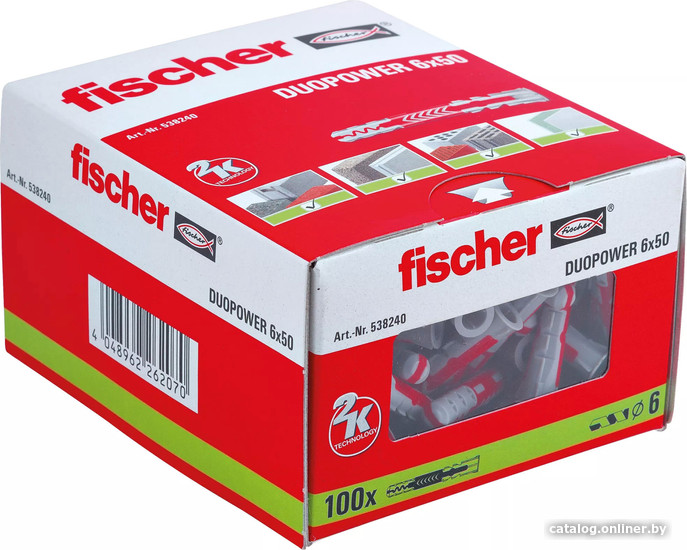 Дюбель универсальный Fischer DuoPower 6 x 50 538240 (100 шт) Дюбель универсальный Fischer DuoPower 6 x 50 538240 (100 шт)