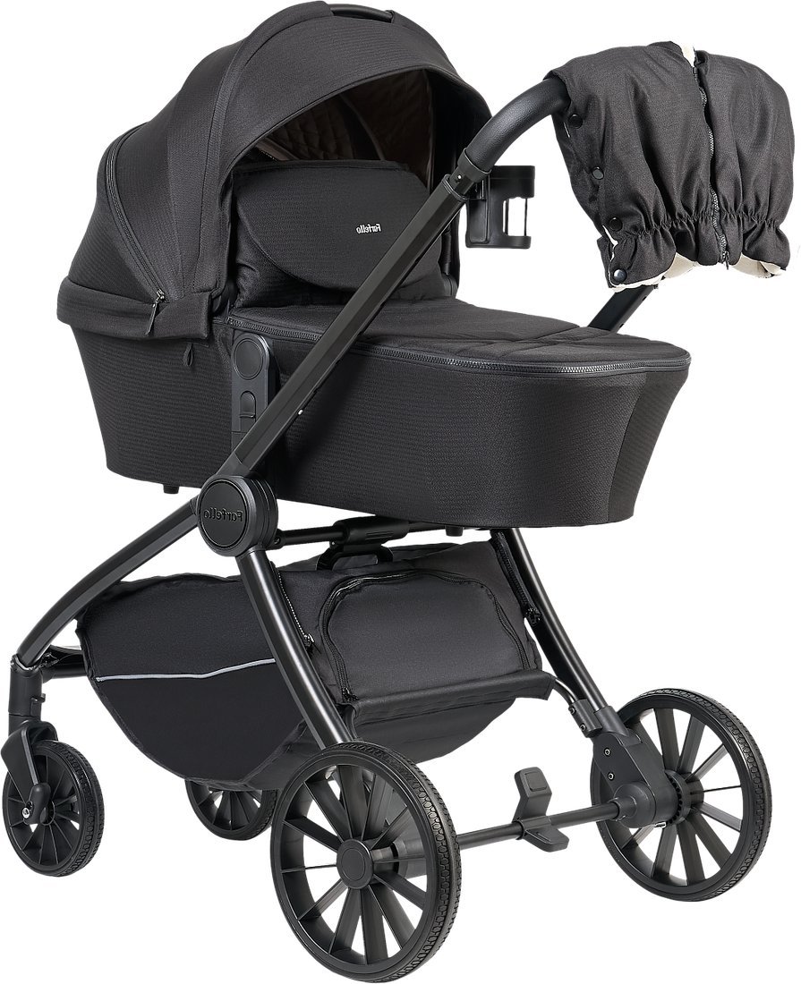 Универсальная коляска Farfello 2в1 Baby shell Total BS-11 (черный/черная рама)