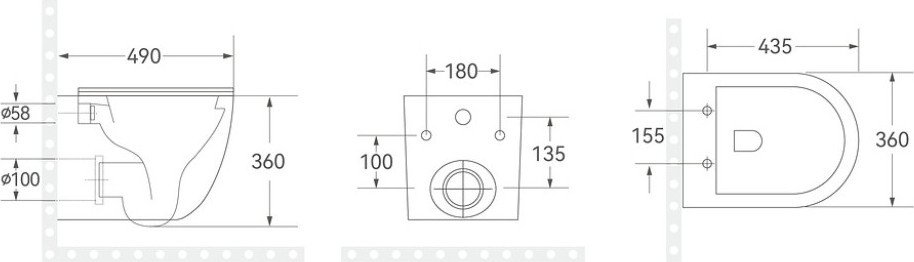 Унитаз подвесной Saniteco Rimless RT-203-B с функцией биде (белый)