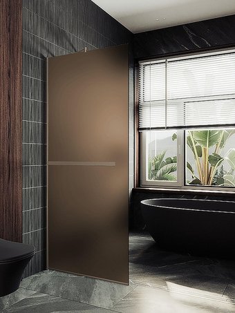 Душевая стенка MaybahGlass 99x195 MGD-1460-2у (бронзовое матовое стекло/бронза)