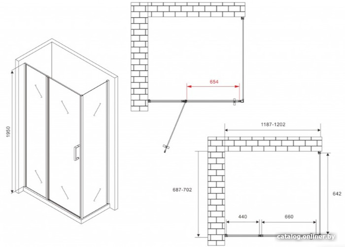 Душевой уголок Abber Sonnenstrand AG04120BS-S70B