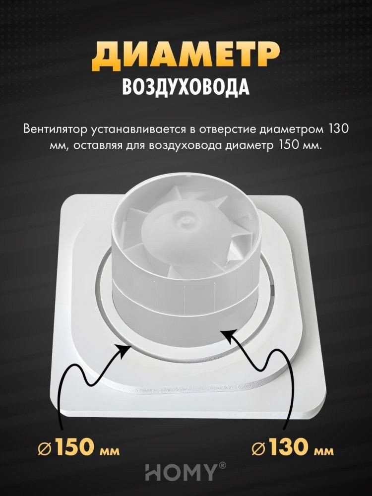 Вентиляционная решетка HOMY AIR квадратный AS125WRT 20x20 (белая)