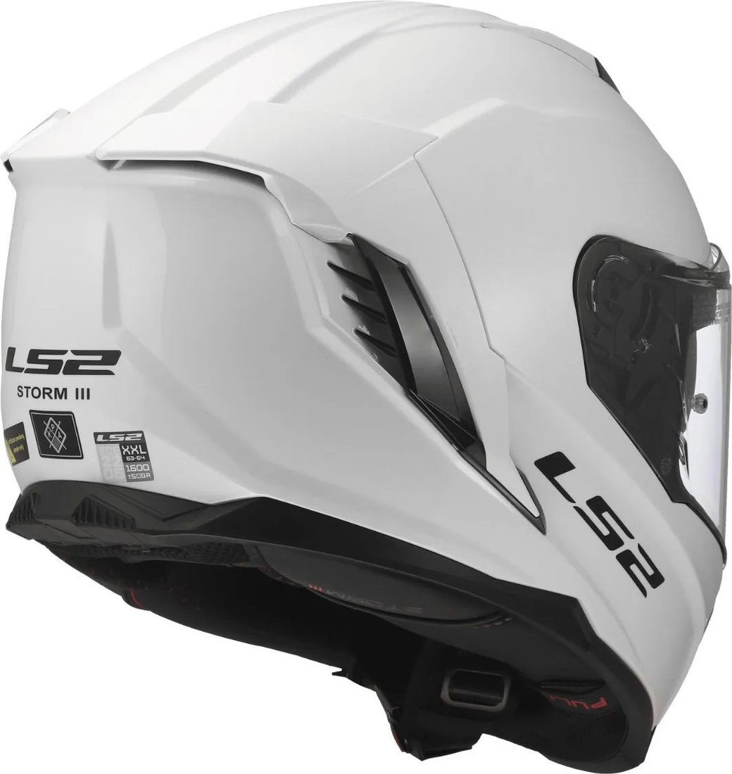 Мотошлем LS2 FF818 Storm III Solid (XS, белый глянец)