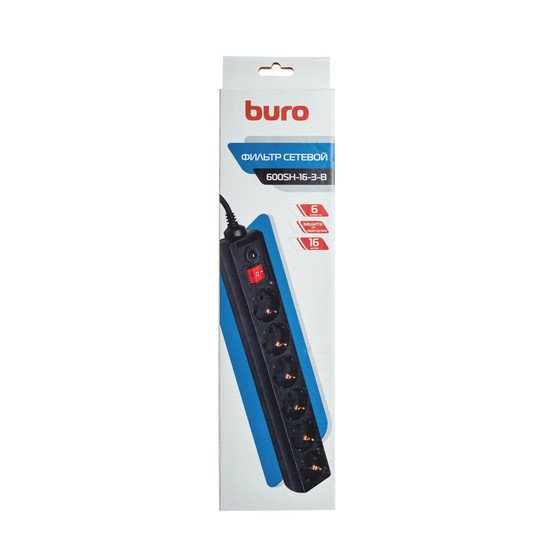 Сетевой фильтр Buro 600SH-16-3-B