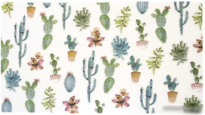 Коврик под миску TarHong Cactus (белый с рисунком)