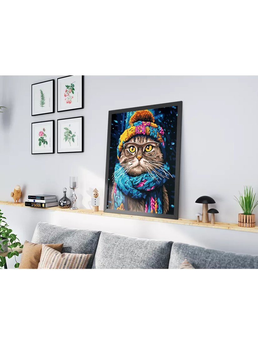 Картина по номерам PaintLine Котик в шапке PL-00312