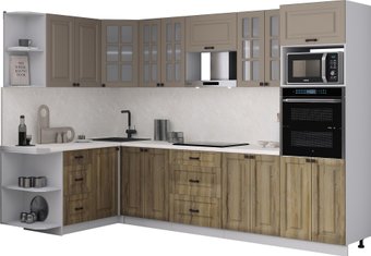 Готовая кухня Интерлиния Мила Деко 1.68x3.0 LV (дуб вотан/луна/опал светлый)