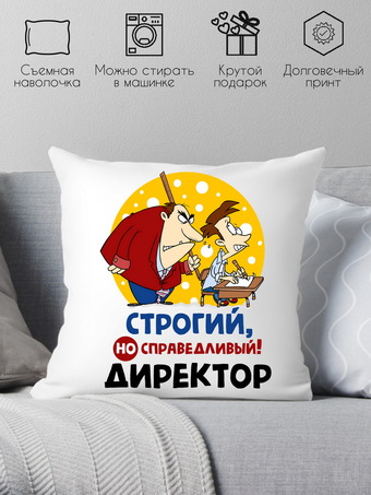 Декоративная подушка Print Style Строгий но справедливый директор 40x40plat90 (40x40 см)