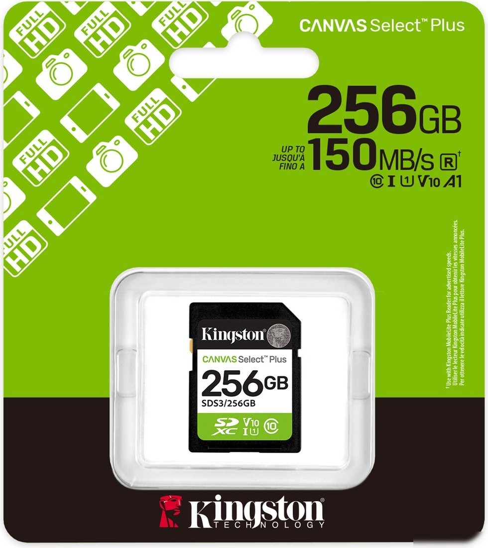 Карта памяти Kingston Canvas Select Plus SDXC 256GB SDS3/256GB