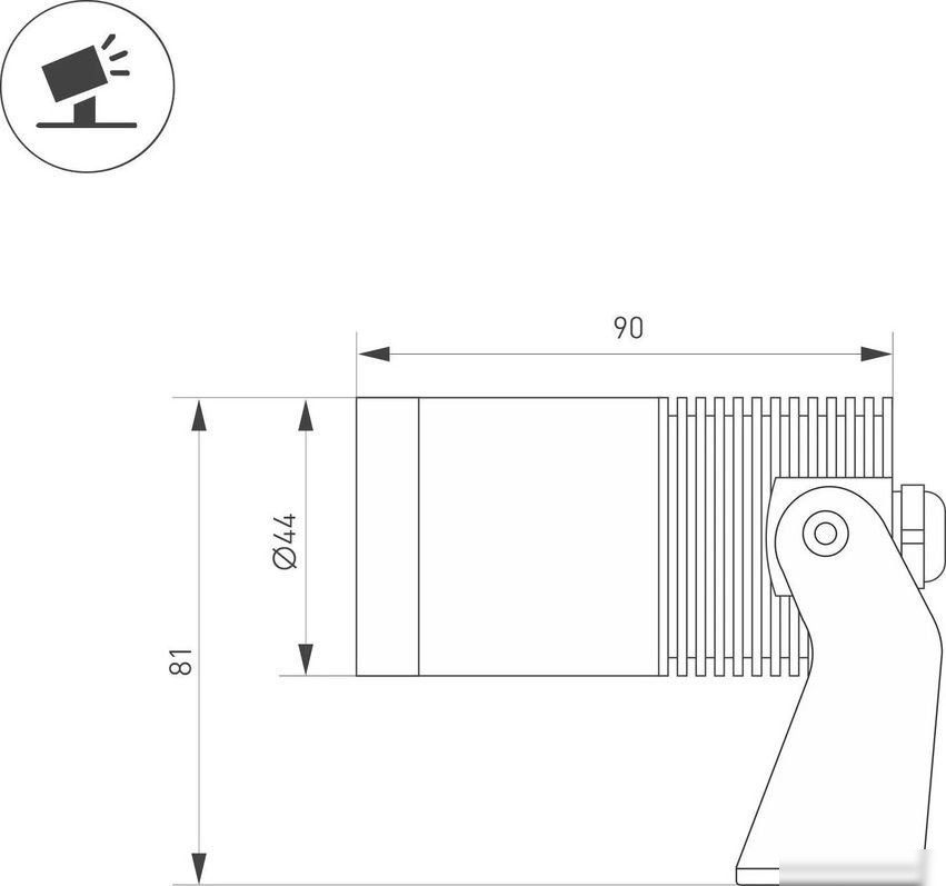 Уличный накладной светильник Arlight ALT-RAY-R44-8W Warm3000 (DG, 33 deg, 230V) 037787
