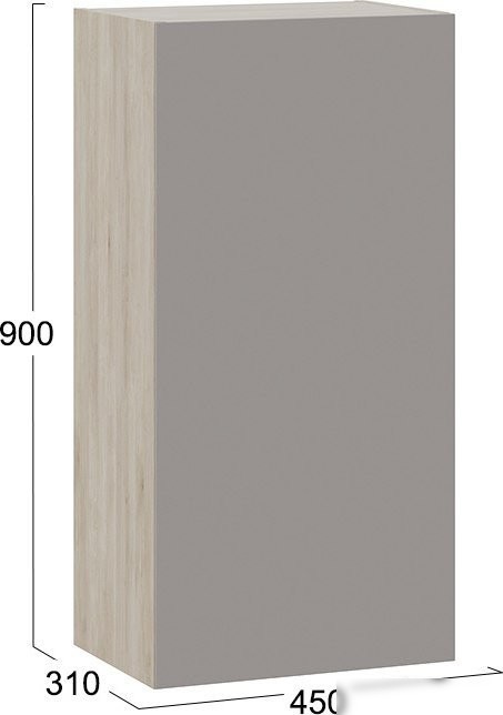 Шкаф распашной Трия Глосс ТД-319.03.27 (баттл рок/стекло Stone светлый)