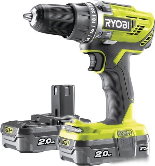 Дрель-шуруповерт Ryobi R18DD3-220S 5133003348 (с 2-мя АКБ 2 Ah, сумка)