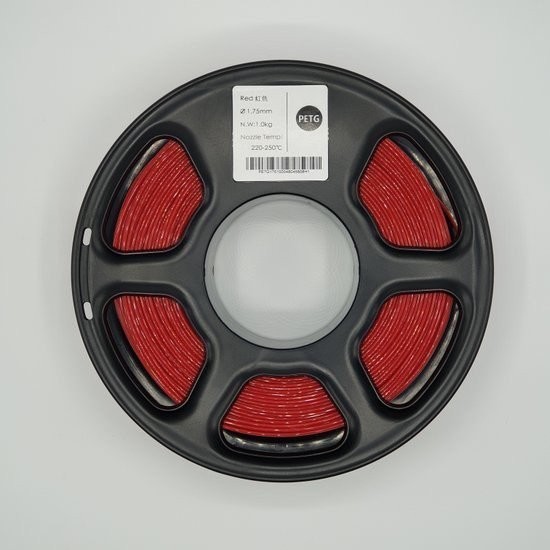 Пластик Mitek PETG (1.75мм, 1кг, красный прозрачный)