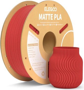 Филамент Elegoo PLA Matte (1.75 мм, 1 кг, рубиновый красный)