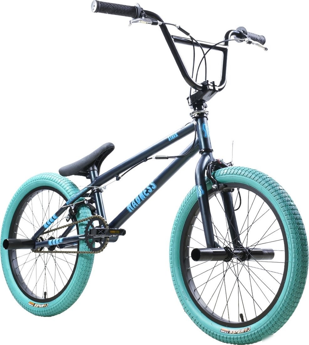 Велосипед Stark Madness BMX 2 2025 (темно-еловый/матовый голубой/голубой)