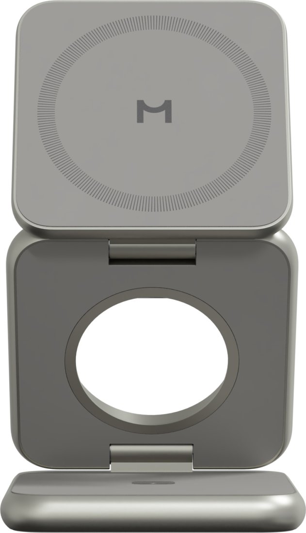 Беспроводное зарядное Magssory Fold Pro 3 в 1 WCH063 (титановый)