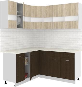 Угловая кухня Кортекс-мебель Корнелия Экстра 1.5x1.7м (дуб сонома/венге/мадрид)