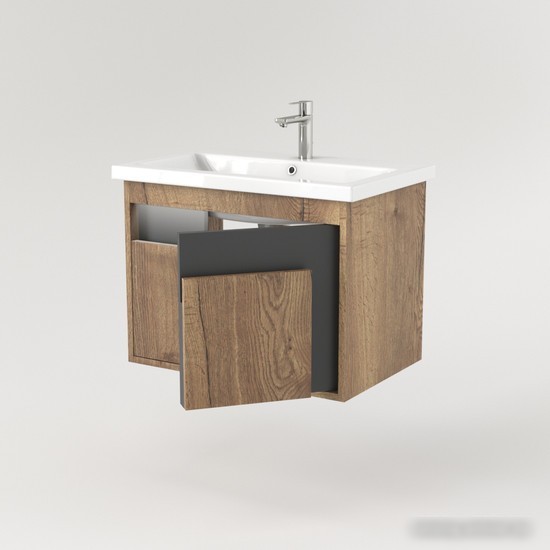Дабер Тумба под умывальник 016 WeltWasser Deilbach 7517-70 Т16.7W.0.22_light (с подсветкой, дуб галифакс/серый)