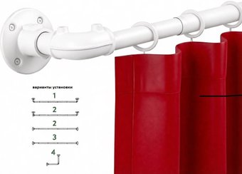 Карниз для штор UG Home Раздвижной 1-рядный 1КМ-У-49-360-БЛ (белый, 0.49-3.6м)