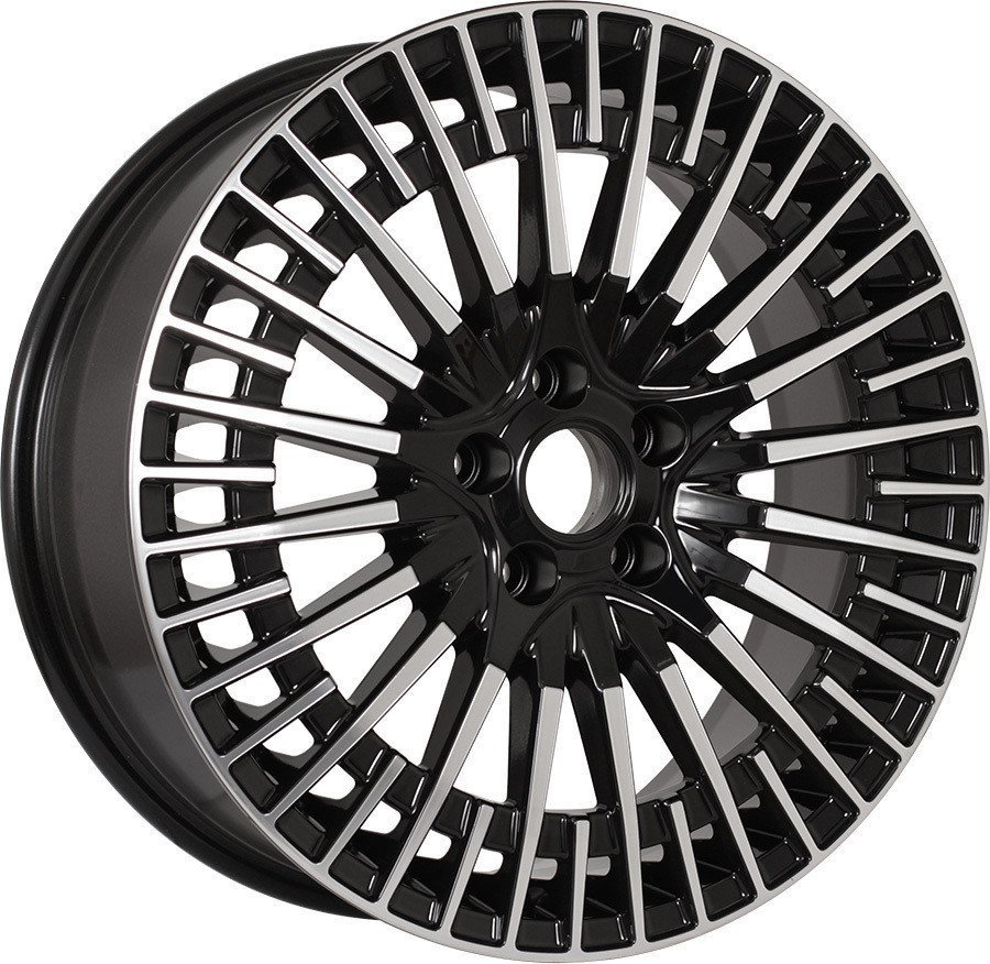 Литые диски KDW KD1820 18x7" 5x108мм DIA 60.1мм ET 33мм Black Front Polished