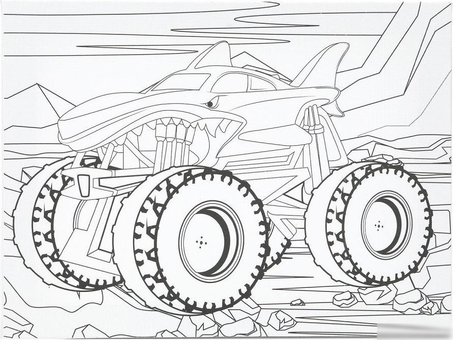 Набор для рисования MultiArt Холст для росписи Джип-Акула CANV15X20-JEEP2