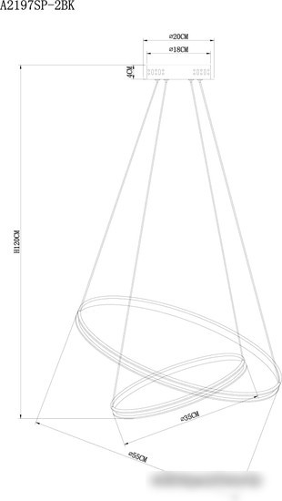 Подвесная люстра Arte Lamp Frodo A2197SP-2BK