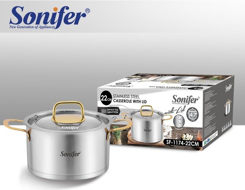 Кастрюля Sonifer SF-1174-22 (с крышкой)
